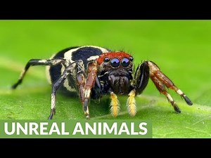 Arm-waving jumping spider is beautifully colorful