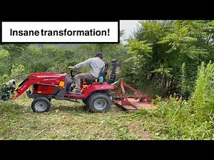 Brush Hogging with subcompact tractor and 5 foot brush hog