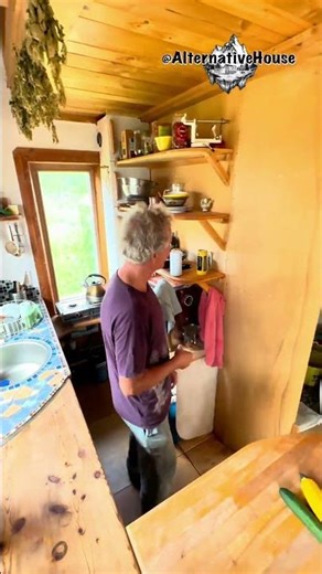 He is living off the grid in his clay house