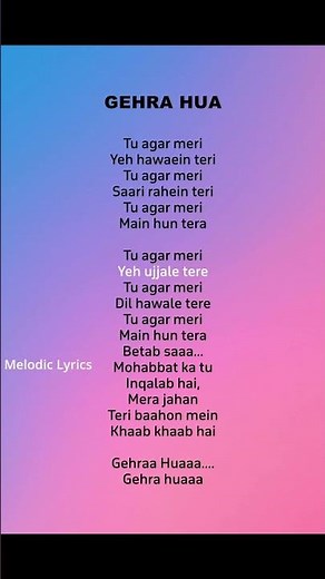 Gehra Hua (lyrics) | Dhurandhar | Arijit Singh | Melodic Lyrics #music #viral #song