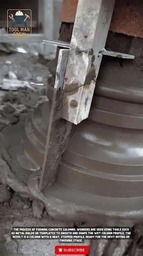 Fast Concrete Column Forming Process Using This Unique Tool! #toolmancrew #interiordesign #tools