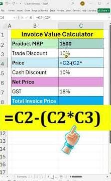 ✅ Calculation of Invoice value in Excel 👍😍#excel #excelshortcuts #excel2025 #excelformula #exceltips
