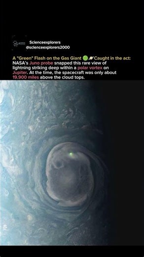 NASA's Juno Probe Captures Rare Green Lightning on Jupiter! ⚡️🪐