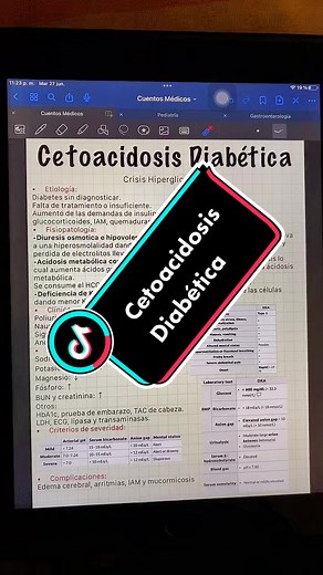 Cetoacidosis Diabetica en menos se 5 minutos. 🩺 Encuentra mis resumenes en UDocz 📚 #medicina #medstudent #fyp #tipsparaestudiantes #estudiantesdemedicina #diabetes #diabetestipo1 #diabetestipo2 #cetoacidosis #cetoacidosisdiabetica #parati