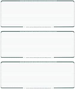 Business Voucher Check Stock - Computer Laser Checks - 3 Checks Per Page, 500 Sheets/1500 Checks, Green Pinstripe