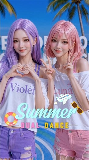 A1RINA – "Summer"☀️Dual Dance 💜Violet x Luna🩷 #a1rina #summer #SSS #newkpop #violet #luna #kpopdance