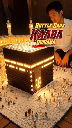 From bottle caps to the Kaaba 🕋♻️Thoughts? #shorts #kaaba #kaabah