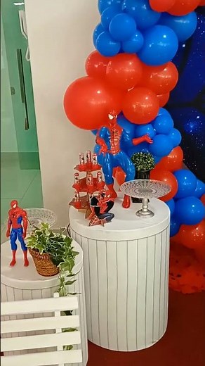 Decoração de festa do Homem Aranha | Aniversário infantil #shorts #homemaranha