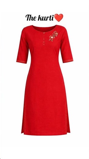 Stylish Red Short Kurti Look❤️#Kurti#EthnicWear#shorts#viral#fashion#foryou#diy#fyp#meesho#dress#old