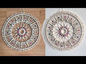 Round Macramé Pattern with Beads / Dreamcatcher / Mandala Flower