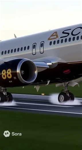 Scorpion plane landing from the sky to the airport ￼