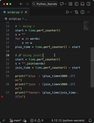 Why "".join() is 10x Faster Than + in Python.