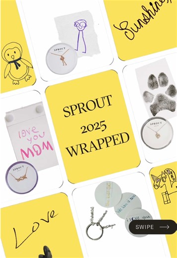 Sprout 2025 Wrapped. 💛 From small moments to keepsakes that last, this year was shaped by trust, love, and the stories you shared with us. Every piece was made with care and intention, from start to finish. We're grateful you chose Sprout and excited for what 2026 will bring! #sproutwrapped #keepsakejewelry #customkeepsakes #madefrommemories #meaningfulgifts