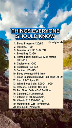 Everyone should know these basic health numbers ✅ #healthtips #healthawareness #healthtalk #fyoupageシ #highlights | Daily Intels
