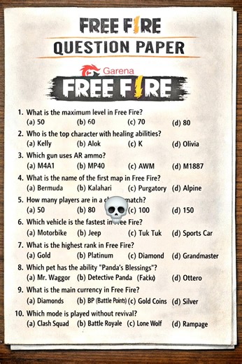 ✨ Free fire Paper Only For Topper in FF❤️‍🔥😂#shorts #ffshorts #ffviral #freefire