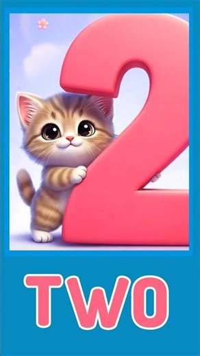 learn the spelling of 2 with cute kitten #learning
