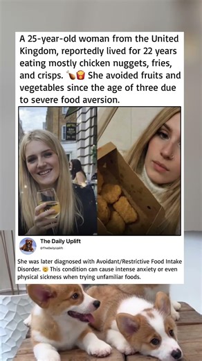 Woman has lived on chicken nuggets and hasn't eaten fruit or veggies for 22 years