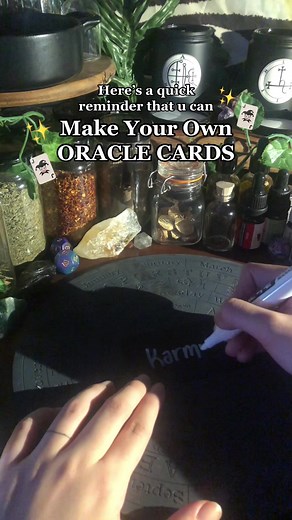 Make your own oracle cards! I personally think that making your own cards can give a little more resonance to readings specially when you have a lot of them. Think opportunity probability ✨ . . #witchtips #witchtok #witchtokph #babywitch #oracle #oraclecards #tarot #tarottips #divination #witchcraft #witchph #spirituality #vvitchtok #vvitchtokph #vvitch