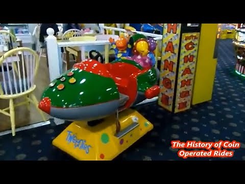 2000s Amutec Coin Operated Rocket Kiddie Ride - Tweenies