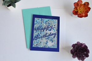 Handmade Birthday Shaker Card, Happy Birthday Shaker Card, Blue Shaker Card - Etsy Canada