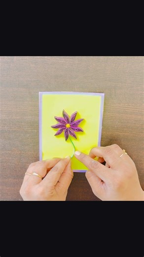 Easy quilling strips purple colour flower #quilling #art #flowers