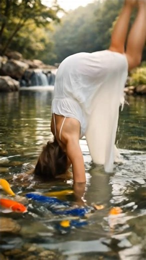 upside down woman#viral #video #trennding