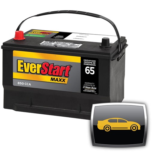 EverStart AUTO MAXX-65N, 12 Volt, Car Battery, Group Size 65, 850 CCA, EverStart, Car Battery - Walmart.ca