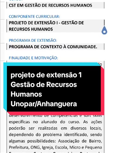 projeto de extensão 1 Gestão de Recursos Humanos #unopar #anhanguera #recursoshumanos #vidadeestudante