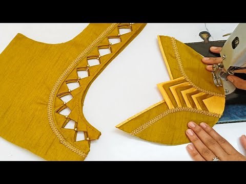 Blouse designs || blouse back neck design || cutting and stitching back neck blouse design