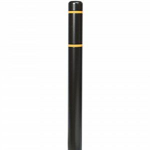 Innoplast BollardGard 4 11/16" x 64" Black Bollard Cover with Yellow Reflective Stripes BC464BKY