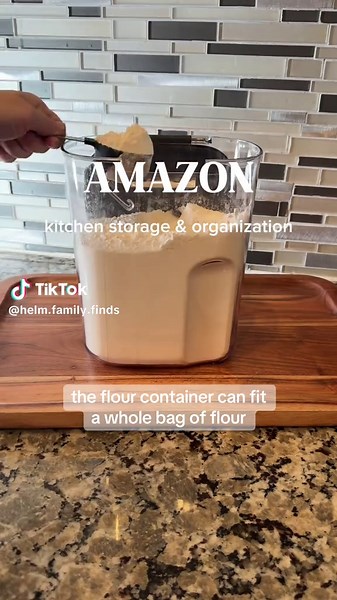 Best kitchen containers 🔥 These keep your baking goods fresh, make accessing them easy and these containers truly are functional, beautiful and stackable !! If you need some organization with your baking supplies, these containers are it!! #amazonfinds #amazonmusthaves #amazon #amazonfavorites #amazonhome #amazonkitchenfinds #pantryorganization #pantryorganizationideas #foodstorage #foodstoragetips #kitchenorganization #homehacks