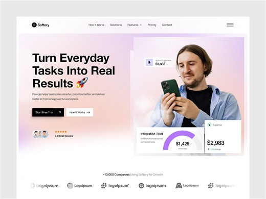 Task Management & Workflow Automation SaaS Landing Page | Web UI