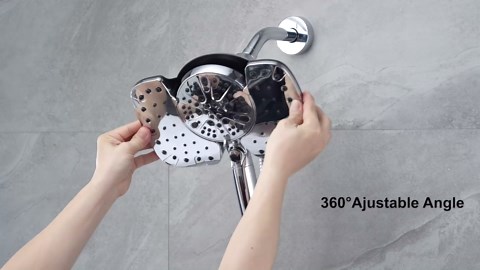 Black Shower Heads with Handheld Spray Combo 2.5GPM: 10” Rainfall Shower Head & Detachable Shower Head, 9 Spray Settings Handheld Shower Head with ON/OFF Switch and 15-Stage Filter
