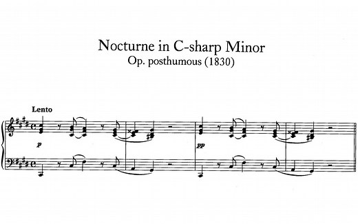 肖邦升C小调夜曲Chopin Nocturne in C sharp Minor (No.20)钢琴谱