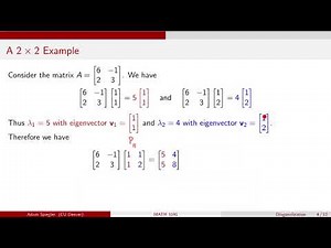 MATH 3191: The Diagonalization Theorem (with an example)