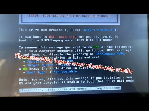 Fix Error Bios legacy boot of UEFI only media