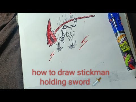 how to draw a powerful stickman holding a sword step by step! ⚡✏️