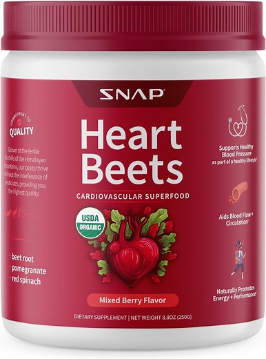 Snap Supplements Beetroot Powder, Organic Dietary Supplement, Heart Health, Antioxidants, Nitric Oxide Booster