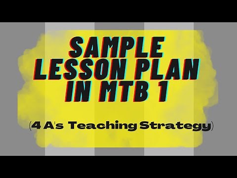 Lesson Plan in Mother Tongue/Sample lesson Plan using 4A's Model