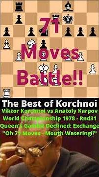 Top Viktor Korchnoi Games 02 - Viktor Korchnoi vs Anatoly Karpov World Championship 1978 - Round 31