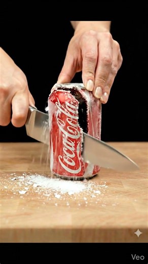 Knife vs Frozen Coke Can ASMR 😌🔪