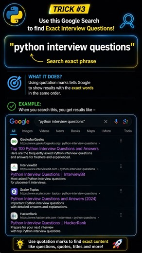 3 Hidden Google Tricks Every Python Learner Should Know #python #google #coding #shorts #codein1page