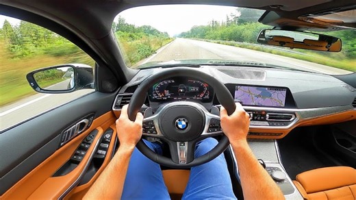 BMW M340d touring diesel hits top speed on autobahn
