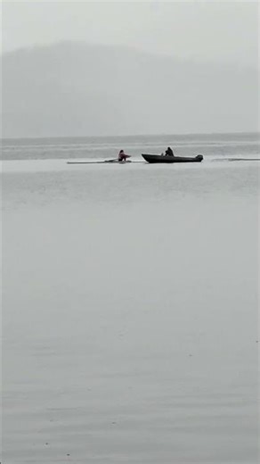 Peaceful Lake Moment with Rower and Hidden Surprise