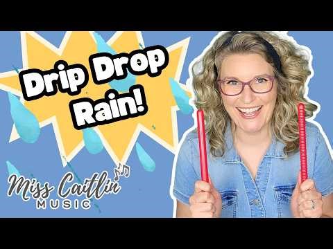 Drip Drop Rain | Rhythm Stick Song for Kids | Rainstorm Music Activity ☔🥁