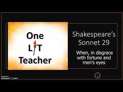 Shakespeare's Sonnet 29 - Analysis