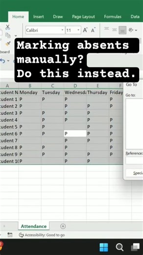 Stop marking attendance manually, do this instead. #excel #spreadsheetmagic #spreadsheetmagic