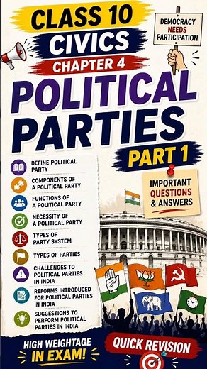 Don’t Skip This❗Civics Chapter 4 Political Parties Important Notes & Question Answers NCERT