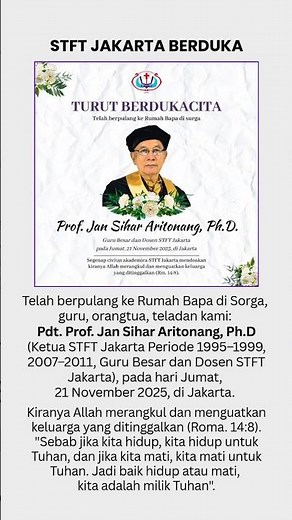 STFT JAKARTA BERDUKA - Jan Sihar Aritonang