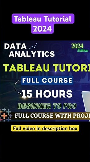 Tableau Complete Tutorial 2024 , For Beginners #tableau #powerbi #excel